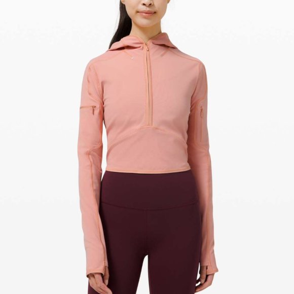 Break a trail 1/2 zip hoodie pastel pink Lululemon 6 - Picture 1 of 12